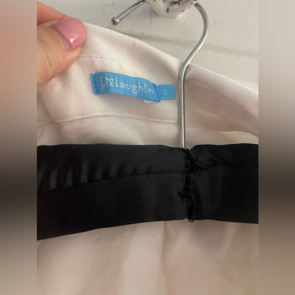 J.McLaughlin Women's White Alondra Blouse 100% Lyocell Size Large - Picture 2 of 6